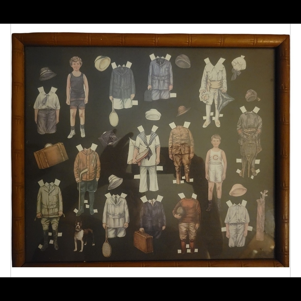 Vtg "Betty Bonnet's Brother Bob" Paper Dolls Framed Collection Sheila Young 1916